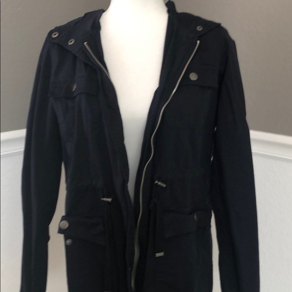 Navy Long Lightweight Jacket - Picture 2 of 4